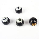 4 Pcs Universal Car Truck Bike "Pool 8 Ball" Tire Valve Stem Caps Wheel Rims JR