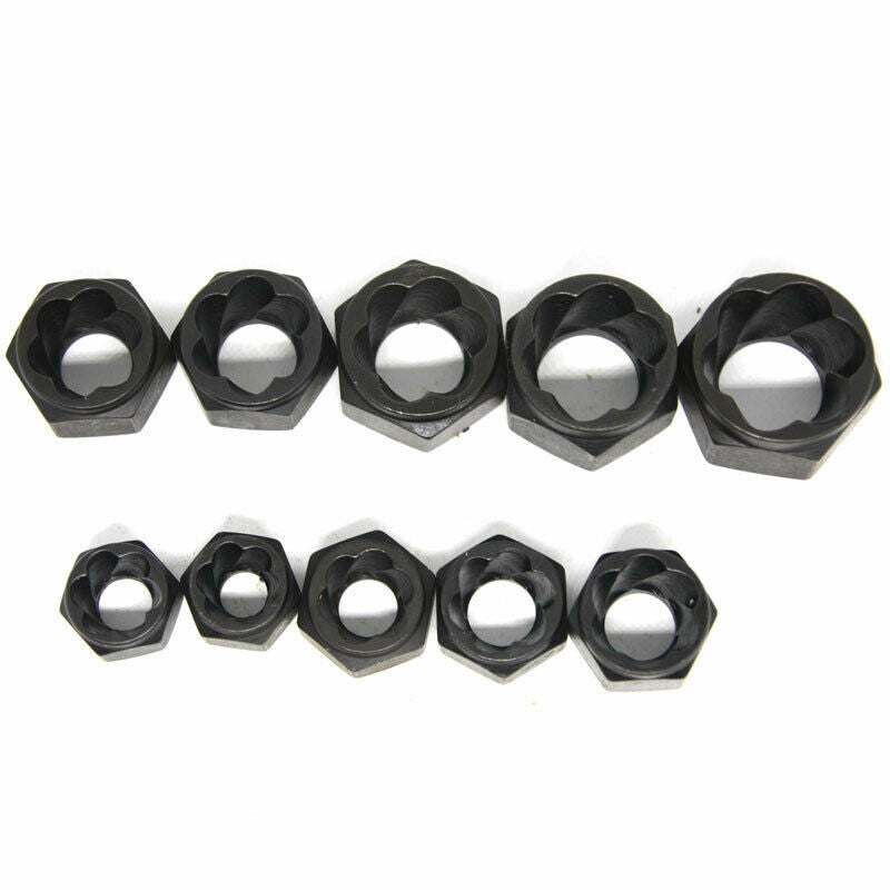 10Pcs Damaged Nut Bolt Remover Stud Extractor Set Metric Broken Bolt Remova S7Y8