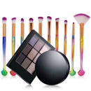 12pcs Makeup Set 9colors Eyeshadow +Powder+Gorgeous Cosmetic Brushes Tool