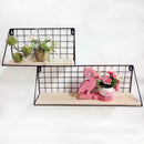 Floating Shelves Wall Mounted Rustic Metal Wire Storage Shelves for Picture