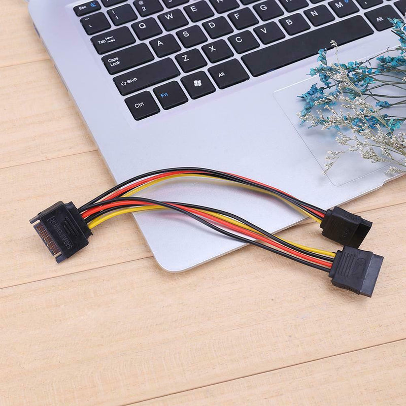 15Pin SATA Port to 2 15Pin SATA Splitter Cable Extender Power Adapter Cable