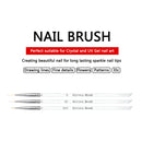 3PCS Nail Art Gel Liner Drawing Brush Flower Painting Acrylic Pen Manicure Tools