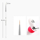 3pcs/set Nail art lines painting brush transparent pen 7/9/11mm uv polish tipJ&M