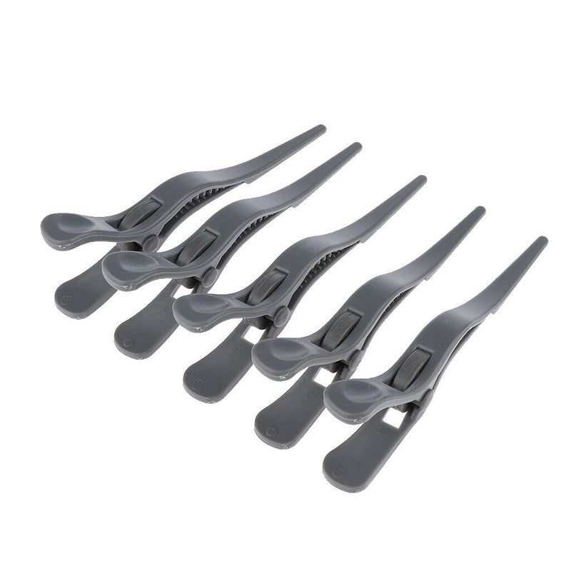 5pcs Salon Hair Clips Barber Hairdressing Sectioning Clamps Hairpins Gray