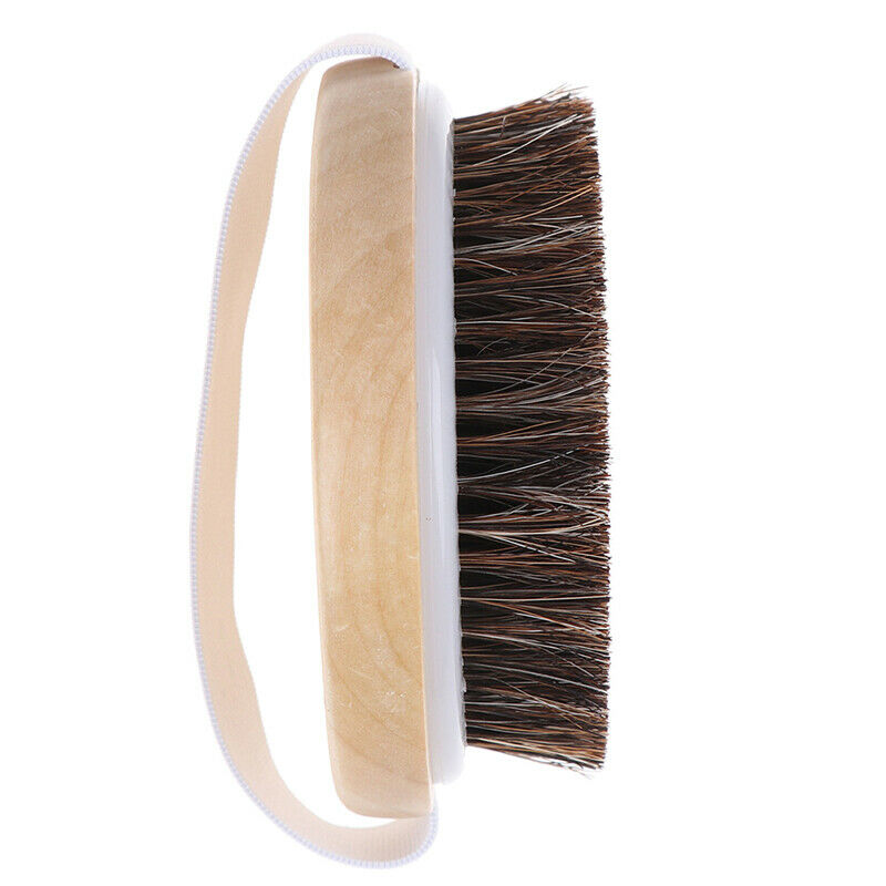 1X Wood Natural Horse Hair Bath Body Brush Cellulite Shower Dry Skin Exfoliat Bj