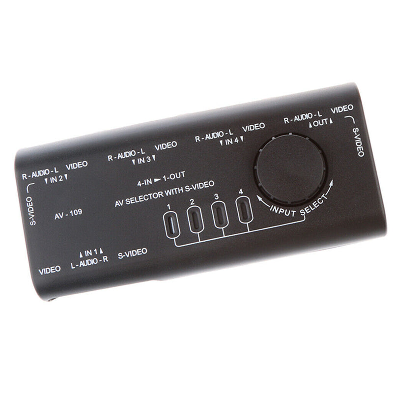4 Way AV Selector RCA Selector Composite Audio Selector L / R With 4 Inputs And