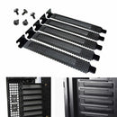 5 Pcs PCI Slot Cover Dust Filter Blanking Plate Hard Steel Black With Screws
