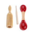 Kids Wooden Sound Tube Rhythm Stick+Dumbbell for Early Childhood Education