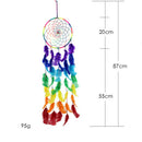 Rainbow Boho Feather Dream Catcher Magic Wall Hanging Decor Home Ornament