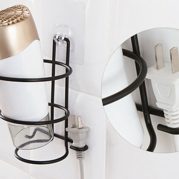 Steel Metal hair dryer rack for Wall Shelf rack Stand Wall-mounted Bathroom V4K3
