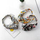 Cross Flower Head With Elastic Hair Band Female Girl Headscarf Plant Print