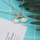 Best Friends Necklace A Pair Enamel Puzzle Rainbow Cloud Pendant Necklace F H4C5