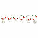 6PCS Alloy Merry Christmas Wine Glass Charms Rings Marker Christmas Party B