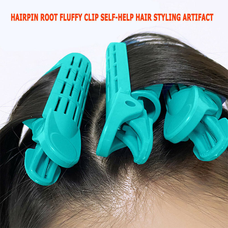 Natural Plastic Hair Root Fluffy Clip Bang Curly Hair Styling Clip (Blue)
