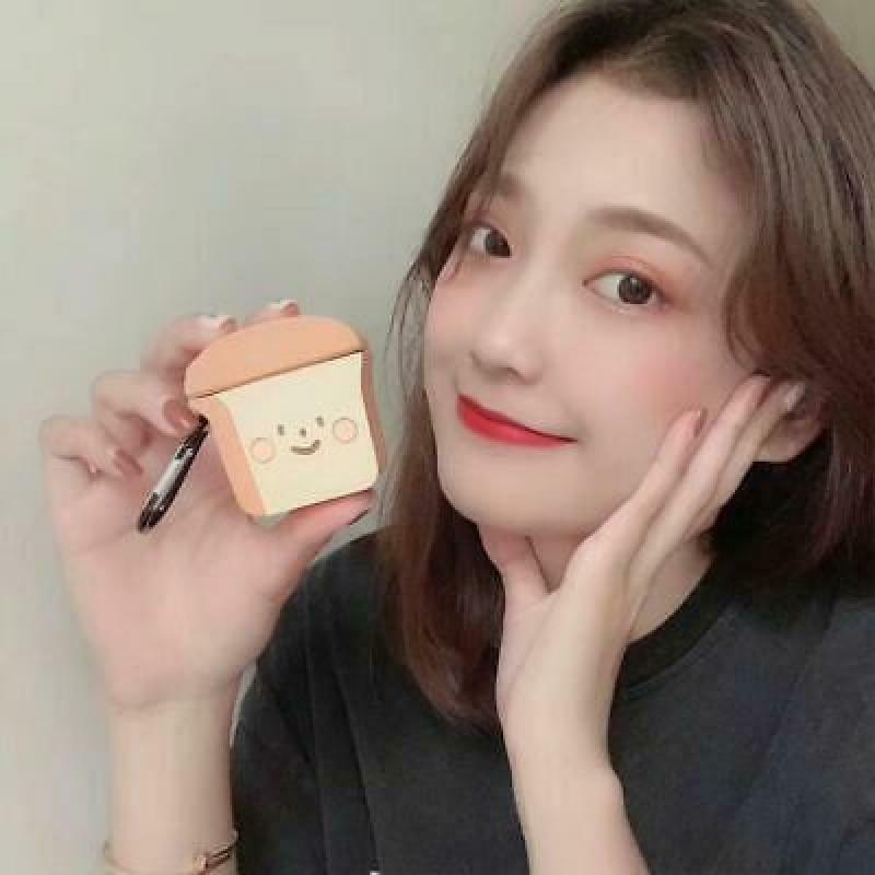 Unique Toast Bread Pattern Protective Case Soft Silicone Cover for Airpods 1/2