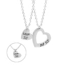 2pcs Sister Necklace Matching "Little Sister Big Sister" Pendant Necklace Set TE