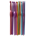 12x Metal Needles Crochet Hooks Set With Case Yarn Craft Kit Multicolor ran