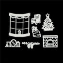 Christmas Window Framed Cutting Dies Stencil Scrapbook Paper Cards Craft Diy ME