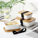 Microwavable Lunch Box Bamboo Ceramic Bento Box Thermal Insulation Food Con U5H9