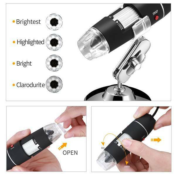 1000X Zoom 8 LED USB Microscope Biological Microscope Digital Magnifier End T4C2