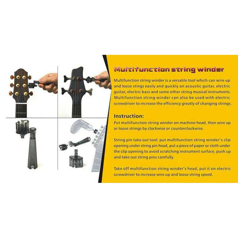 Plastic String Winder for Guitar, Bass, Mandolin, Ukulele and Banjo Parts Tool