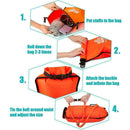 1xInflatable Orange Open Water Swimming Float Tow Bag Dry Swim Buoy Pouch U7C1