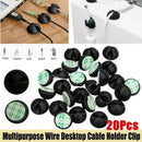 20Pcs Cable Clips Charging Cord Cable Organizer Desktop Wire Storage Holder Set