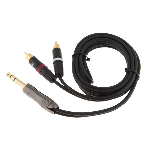 6.35mm to Dual RCA Amplifier Mixing Console TRS Audio Splitter Cable 1.5m