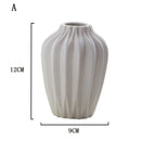 2 Pieces White Ceramic Vase Ornamental Flower Vase Home Centerpieces Decor