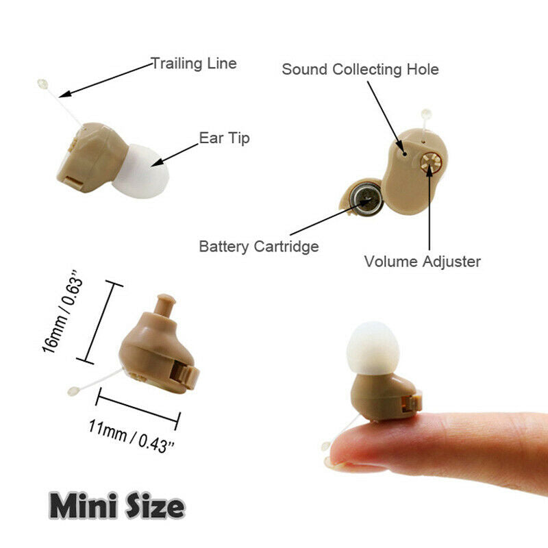 1.2V Universal Invisible Mini Hearing Aid Earphone Sound Amplifier 400-4500MHz#