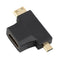 3 In 1 Micro Male Mini HDMI male to HDMI Female Cable Adapter Converter LJ
