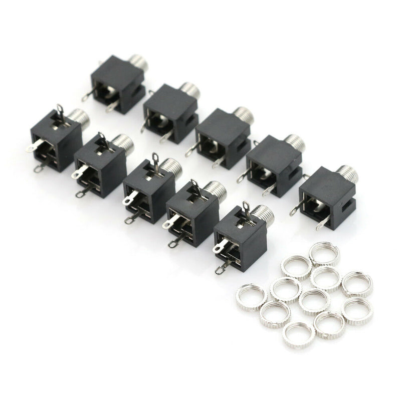 10 Pcs Panel PCB Female 3.5mm Headphone Jack Audio Connectors JR