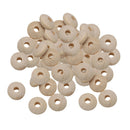 50 Pieces  DIY Wooden Flat Round Beads 8x15mm Loose Spacer Charms Natural Wood