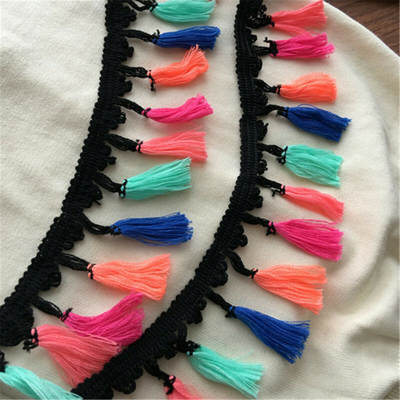 1 Yard Colorful Tassel Fringe Trim Braid Lace Ribbon Sewing Crafts 7.5cm Width