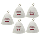 5x Natural Wool Hat Sauna Banya Bath House Head Protect Embroidered Cap