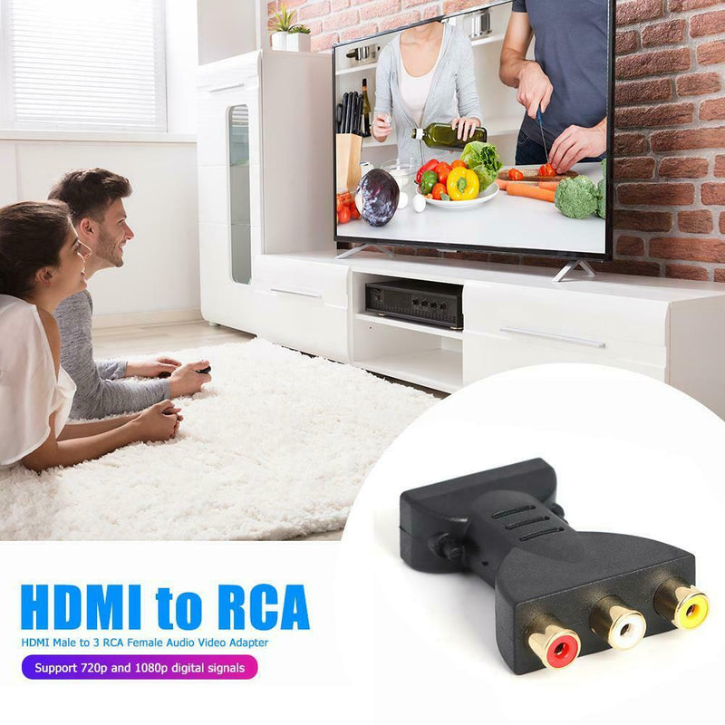 HDMI Male to 3 RCA Female Composite AV Audio Video Adapter Converter for TV