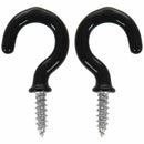 1.1"Cup Mug Hooks Shouldered Metal Screw-in plastic coated Hanging black 25