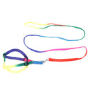 Adjustable Rainbow style Nylon Rabbit Cat Dog collar lead Harness goods for Pets