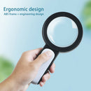 Lighted Magnifying Glass 30X Handheld Reading Magnifier Loupe w/18LED Light