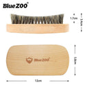 Blue Zoo Men Boar Hair Bristle Beard Mustache Brush Hard Oval Wood Male Bru X8W7