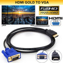 HDMI Male to VGA Male Cable 15Pin Male HDMI 1080P Connector Video Adapter 1.8M