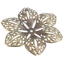 30 Bronze Tone Filigree Flower Wraps Connectors 43mm