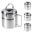 Outdoor Stainless Steel Cook Camping Picnic Cooking Pot with Foldable Handle