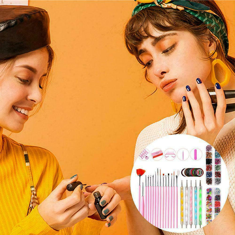 10pcs Women Nail Art Set Rhinestones Decoration Nail Nail Hot DIY Brush S5W2