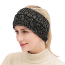 Black + gray Spring Winter Ear Warmer Headband For Women Knitted Crochet Tw