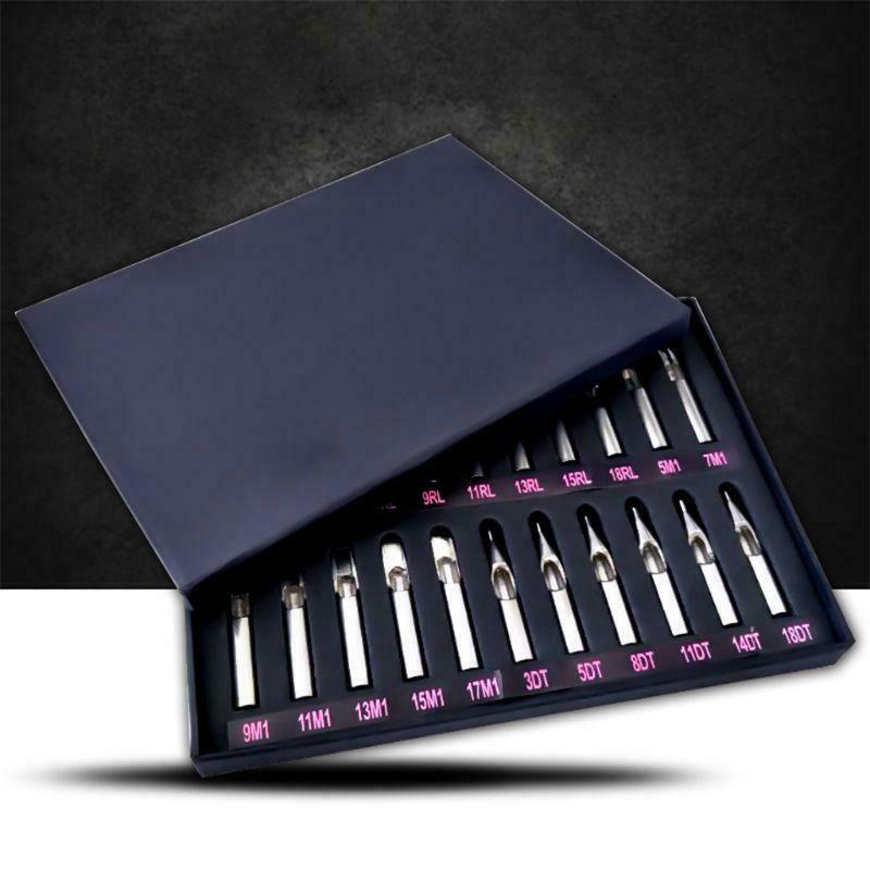High Quality 22PCS 304 Stainless Steel Tattoo Tips Kit Tattoo Nozzle Tips Mix