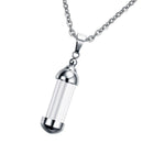 6 Pieces Stainless Steel Screw Cap Tube Glass Bottle Cage Charm Locket Ash Urn