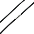 3mm Black Rubber Cord Necklace with Stainless Steel Closure - 22 Inch U8M7
