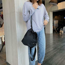 Fashion Drawstring Messenger Bag Women Solid Color Casual Shoulder Handbag