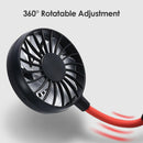 USB Rechargeable Neck Band Fan Sports Outdoor Halter Air Cooler (Black Red) A